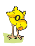Letters o written on chick.