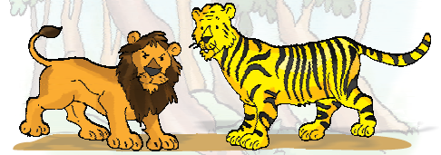 A lion and a tiger.