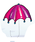 An umbrella with its J shaped handle to be traced.