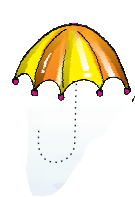 An umbrella with its J shaped handle to be traced.