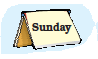 A calendar showing the day Sunday.