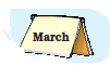 A calendar showing the moth March.