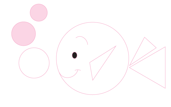 A fish formed by joining circles and triangles.