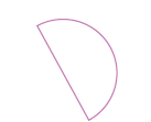 A semi circle or half of a circle.