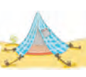 A hut like tent in a desert.