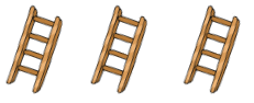 A ladder followed by another ladder, followed by another.