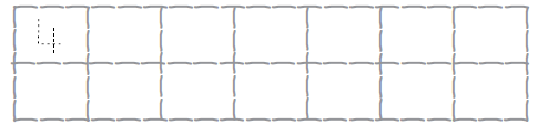 Fourteen empty boxes are given to write number four. In the first box, dots are given, to be joined to trace number four.