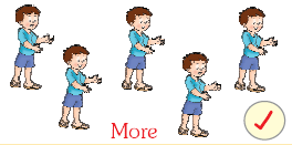 One boy followed by another boy, followed by another and then two more boys.