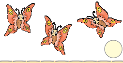 One butterfly followed by another butterfly and followed by another butterfly.