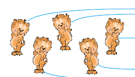 A cat followed by another cat, followed by another cat and one more cat.