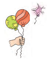 One balloon out of the three busted and ____ balloons remain in hand. 