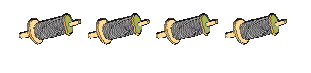 Four rolls of thread.