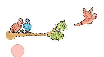 A bird is flying and one bird followed by another is sitting on the branch.