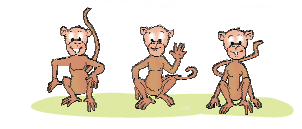 Three monkeys in a row.