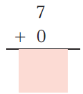 Seven is added to zero and a blank space is given to write the answer below.