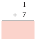 One is added to seven and a blank space is given to write the answer below.