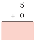 Five is added to zero and a blank space is given to write the answer below.