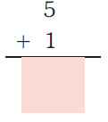 Five is added to one and a blank space is given to write the answer below.