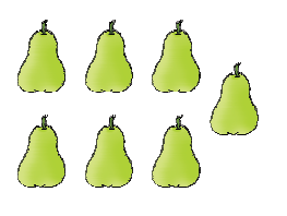 Seven pears.