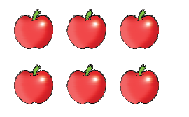 There are six apples.