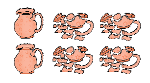 Out of the six, four jugs are broken.