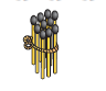 A bundle of ten matchsticks.