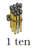 A bundle of ten matchsticks.
