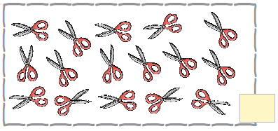 There are five scissors in the first row, six scissors in the second row and five scissors in the third row.