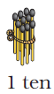 A bundle of ten matchsticks.