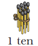 A bundle of ten matchsticks.