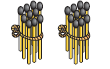 Two bundles of ten matchsticks in each.