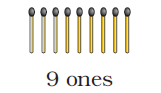Nine matchsticks.