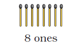 Eight matchsticks.