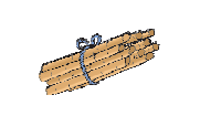 Ten wooden sticks are tied together to form a bundle.