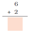 Six is added to two and a blank space is given to write the answer.