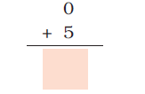 Zero  is added to five and a blank space is given to write the answer.
