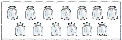 There are thirteen empty jars.