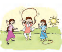 Three girls are playing together.