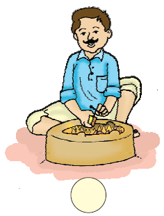 The man is making chapatis in a tandoor.