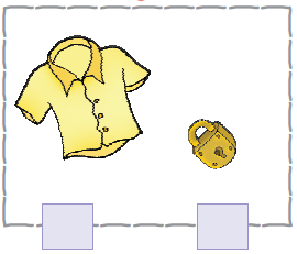 There is a shirt and a lock.