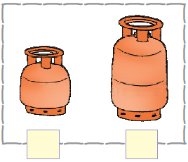 There is a small cylinder and a long cylinder.