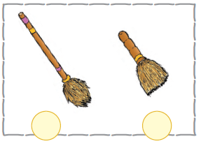 The first image is that of a longer broom and the second image is that of the longer broom.