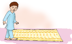 A boy is walking on a ten feet long carpet.