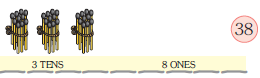 There are three bundles of ten matchsticks at the tens place and ____matchsticks at the ones place. The number is thirty eight.