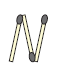 Letter N formed by matchsticks.
