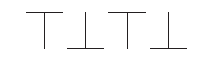 The sequence starts with a letter T, then there is an inverted T and the pattern is repeated.