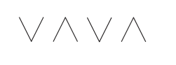The sequence begins with a letter V and then there is an inverted V and the pattern is then repeated.