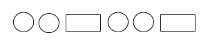 The sequence begins with two circles and then a rectangle. The pattern is repeated once again.