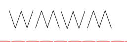 The sequence begins with a letter W and then there is an inverted W and the pattern is then repeated.