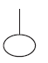 A figure formed by a standing line and an oval below it.